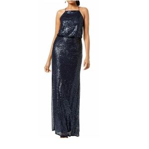 Navy Sequin Gown